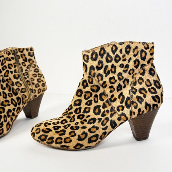 Steve Madden | Leopard Print Booties | Leather Upper Hair | Sz 7.5 - Picture 5 of 10